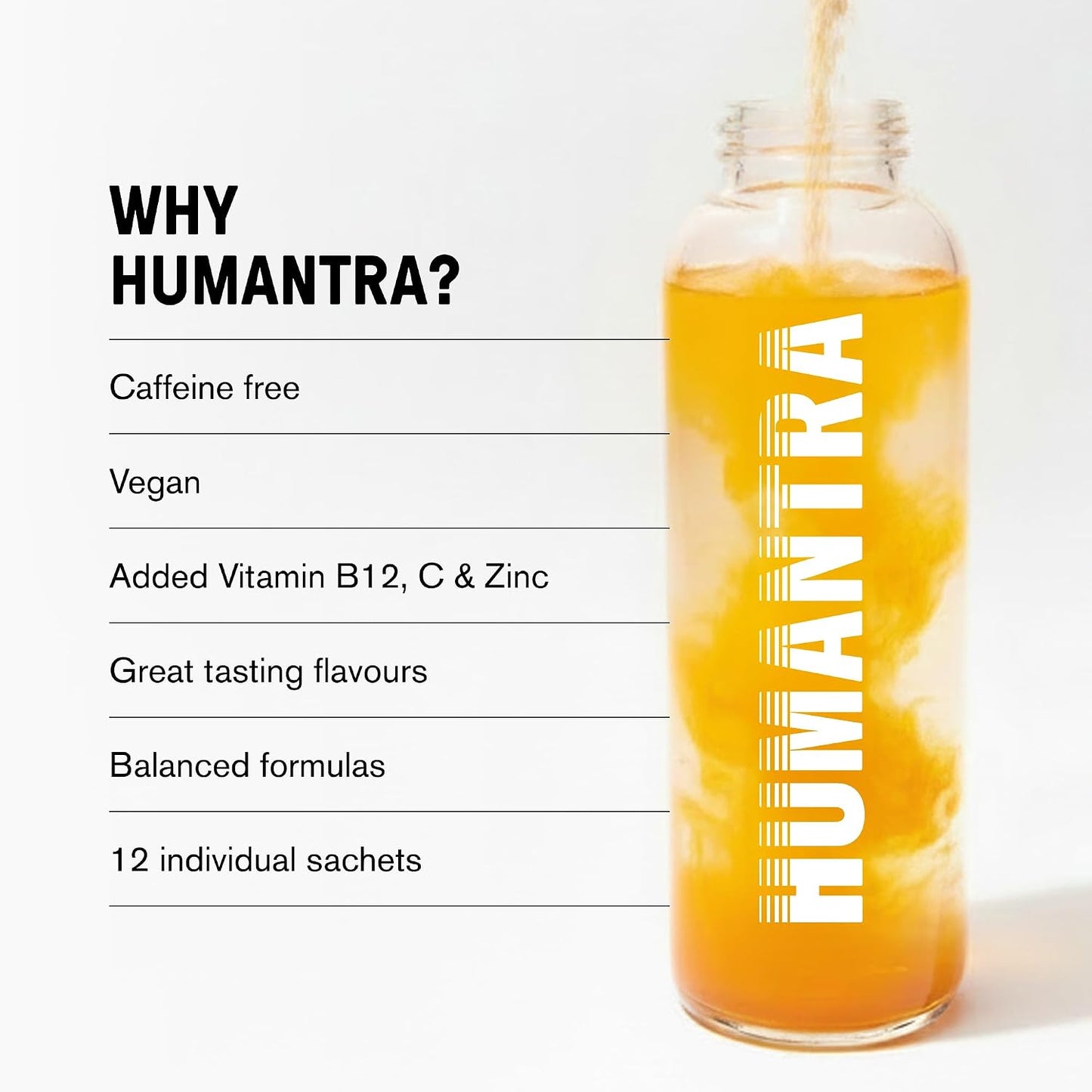 Humantra Electrolytes Powder - 12 Sachet Variety Pack - Powdered Hydration Sachets - Plant-Based Electrolyte Powder with 6 Electrolytes - Vegan, Sugar Free, Gluten Free