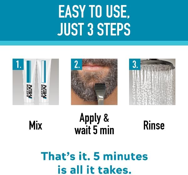 Just for men Moustache & Beard Dark Brown Dye, Eliminates Grey for a Thicker & Fuller Look M45