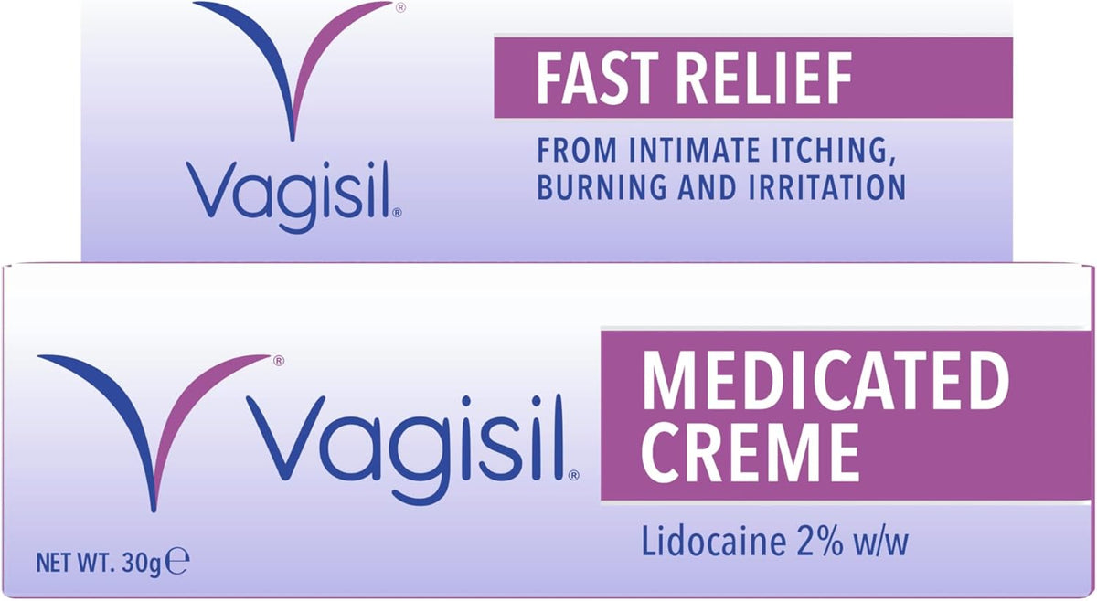 Vagisil Medicated Creme, Intimate Cream with Lidocaine Anaesthetic, 30g