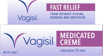 Vagisil Medicated Creme, Intimate Cream with Lidocaine Anaesthetic, 30g