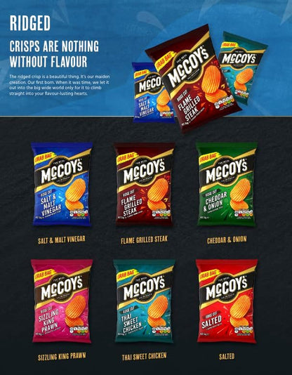 McCoys Flame Grilled Steak Crisps 25g (Pack of 6)