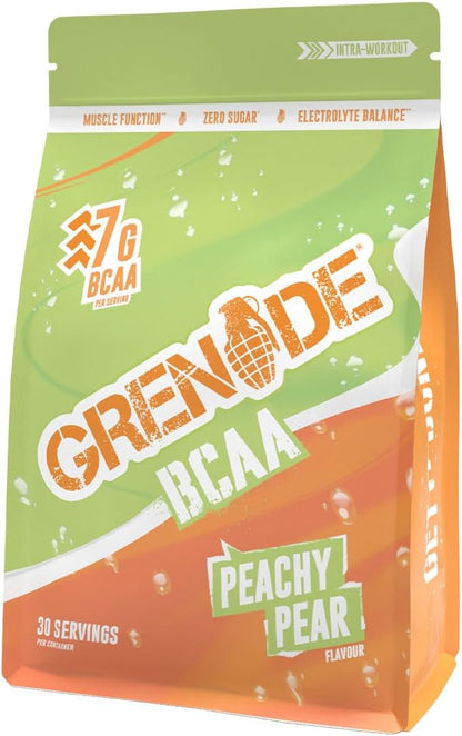 Grenade BCAA Intra Workout Powder, Peachy Pear, 390 g (Pack of 1) | 30 Servings, 7 g BCAA with Amino Acids Including B-Vitamins, Magnesium & Glutamine, Zero Sugar, Vegan & Vegetarian