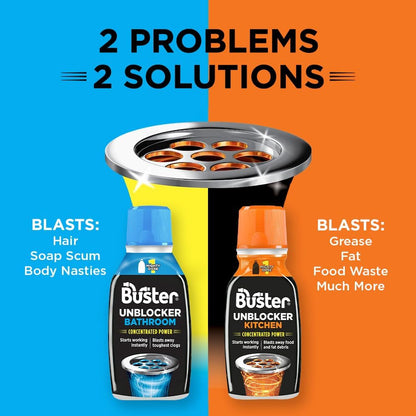 Buster Bathroom Drain Unblocker (Pack of 2 x 300ml)