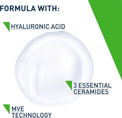 CeraVe Hydrating Cleanser, for normal to dry skin, contains Hyaluronic Acid and 3 essential ceramides, facial cleanser for sensitive skin, Cerave skin care face wash