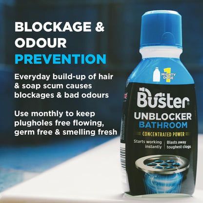 Buster Bathroom Drain Unblocker (Pack of 2 x 300ml)
