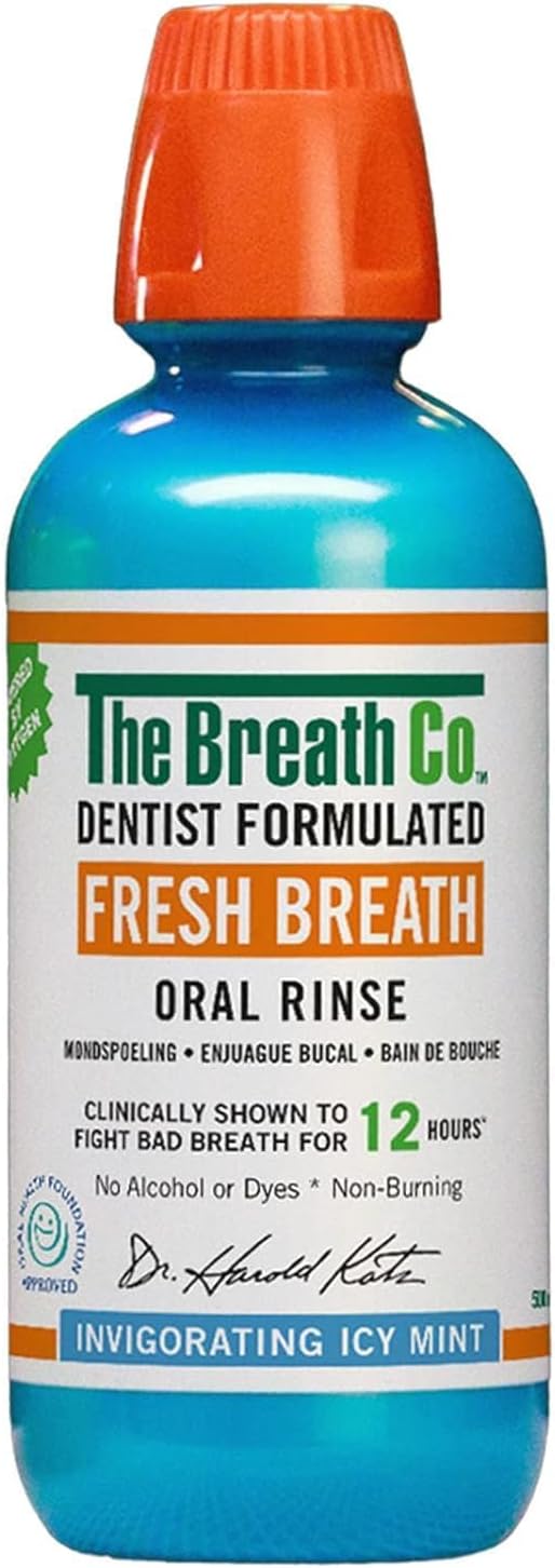 The Breath Co. ICY Mint Mouthwash, 12 Hours Fresh Breath, 500ml
