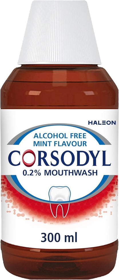 Corsodyl Mint Mouthwash, Gum Disease Treatment, Alcohol Free, 300 ml