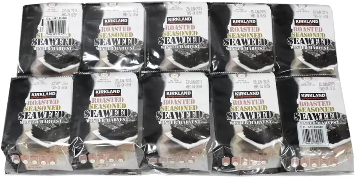 Kirkland Signature Roasted Seasoned Seaweed, 10 x 17g