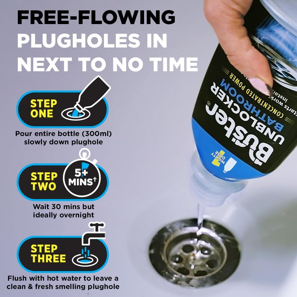 Buster Bathroom Drain Unblocker (Pack of 2 x 300ml)