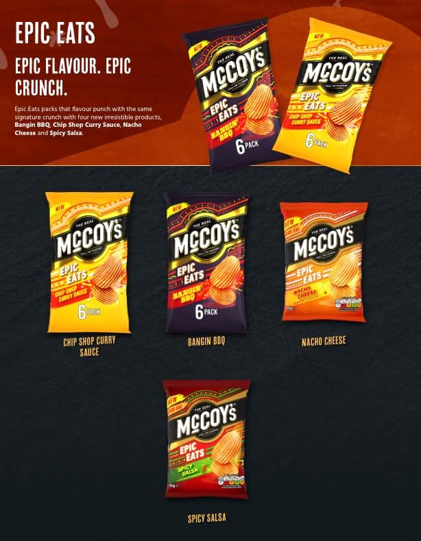 McCoys Flame Grilled Steak Crisps 25g (Pack of 6)