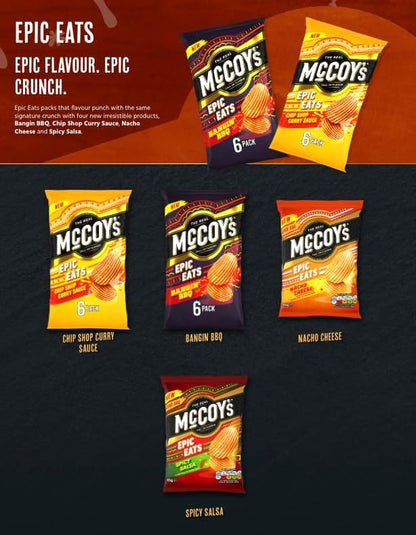 McCoys Flame Grilled Steak Crisps 25g (Pack of 6)