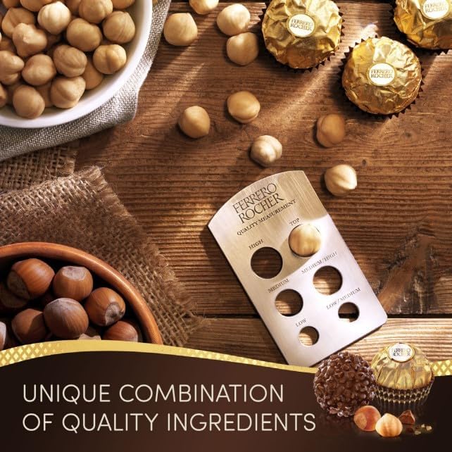 Ferrero Rocher Pralines, Chocolate Gifts - Chocolate Gift Box, Covered in Milk Chocolate and Nuts, 42 Pieces (525g)