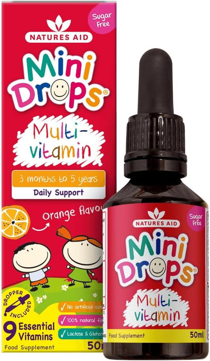 Natures Aid Mini Drops Multi-Vitamin for Babies, Kids & Children 50ml