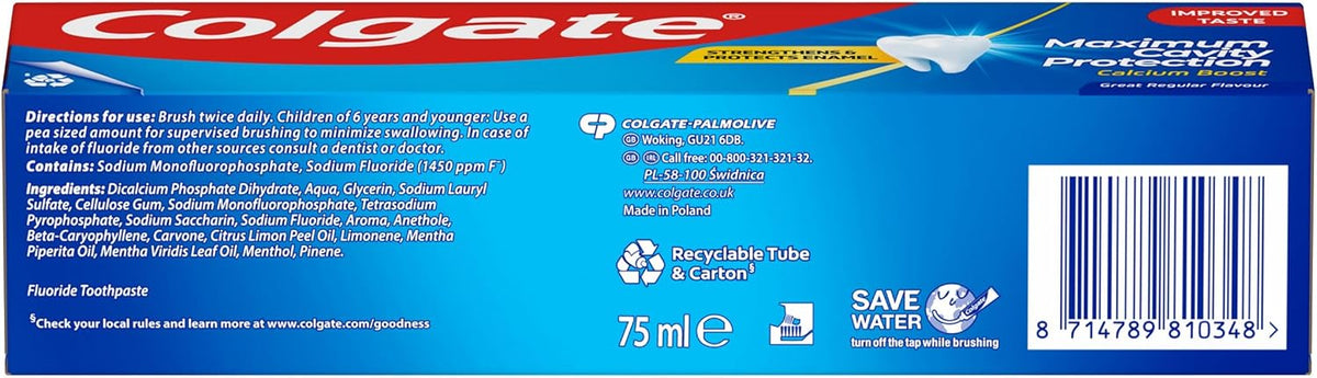 Colgate Maximum Cavity Protection Toothpaste 75ml