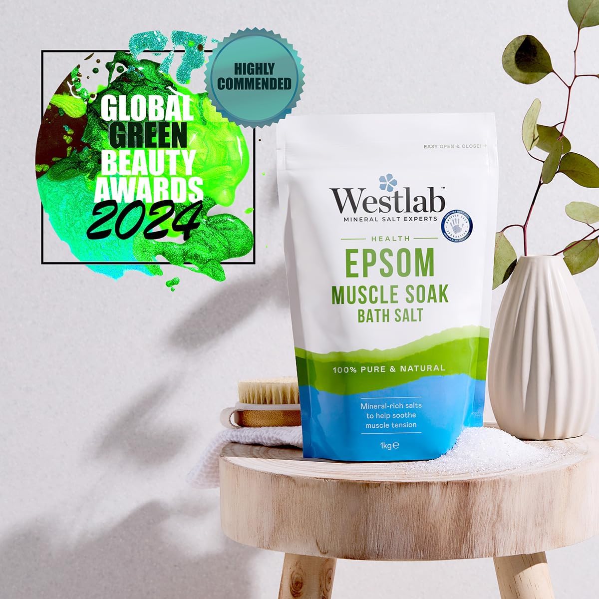 Westlab Health Epsom Bath Salts 1kg (1 Pack)