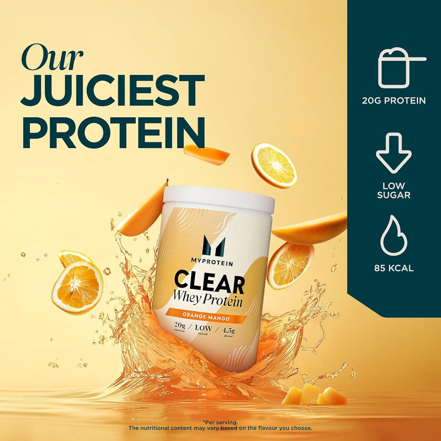 Myprotein Clear Whey Isolate Protein Powder | Orange & Mango -20 Servings