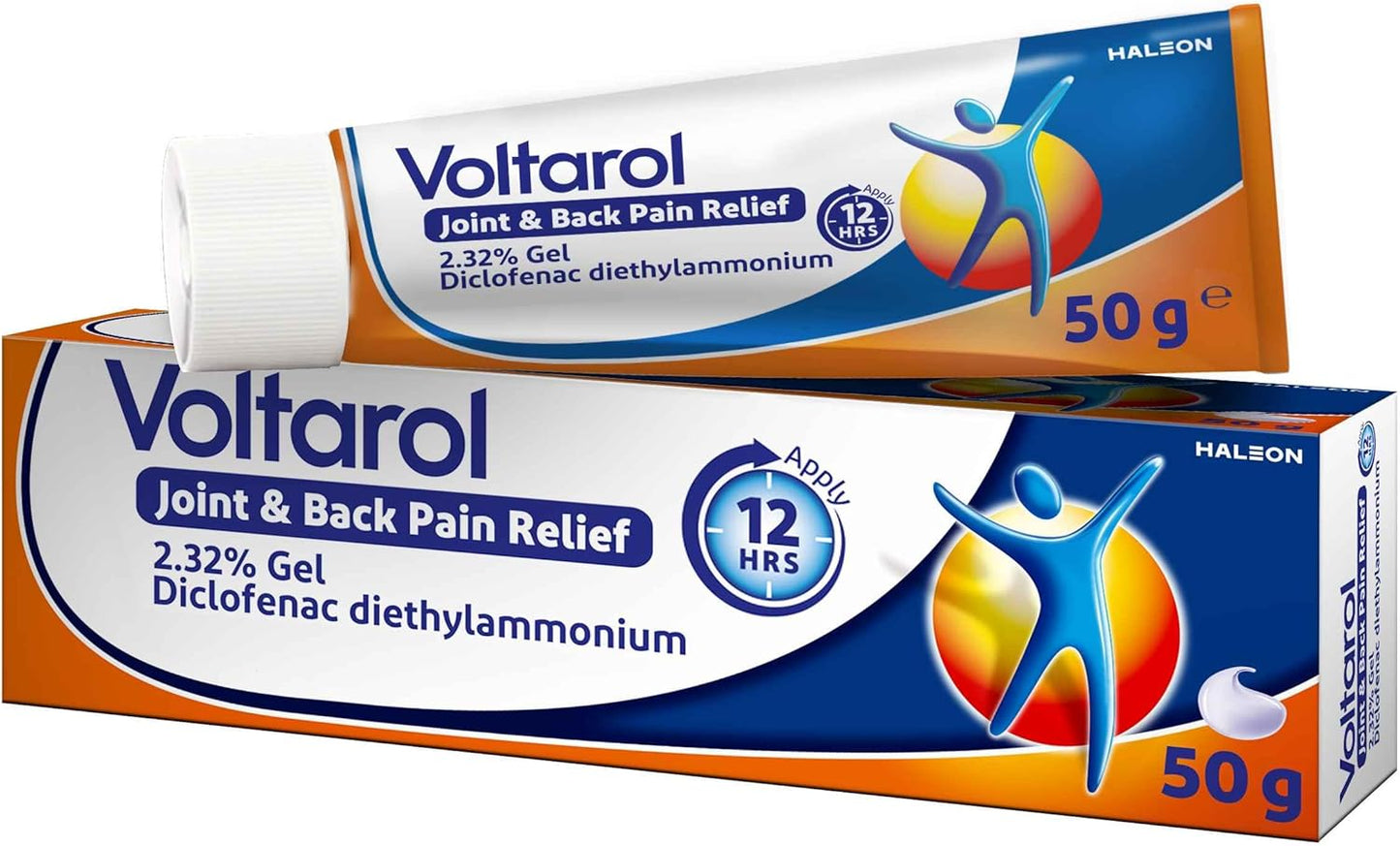 Voltarol Joint & Back Pain Relief 2.32% Gel, Max Strength Diclofenac Anti Inflammatory Pain Relief for Muscles & Joints, 50 g