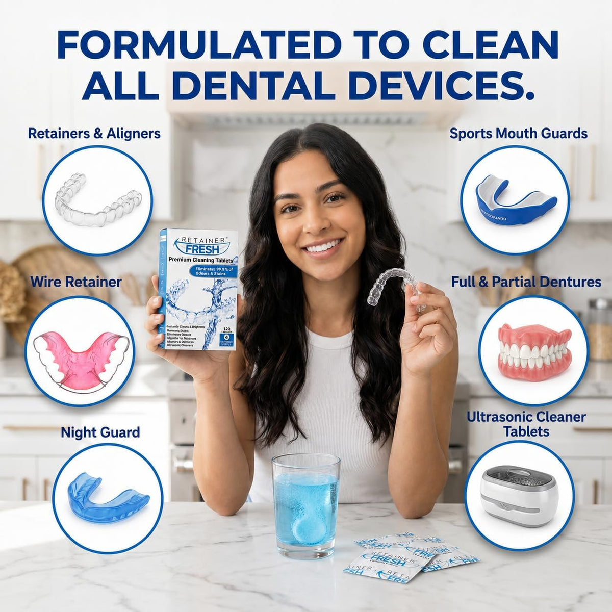 Retainer Fresh Retainer Cleaner Tablets 36 Tablets 1 Month Denture Cleaner