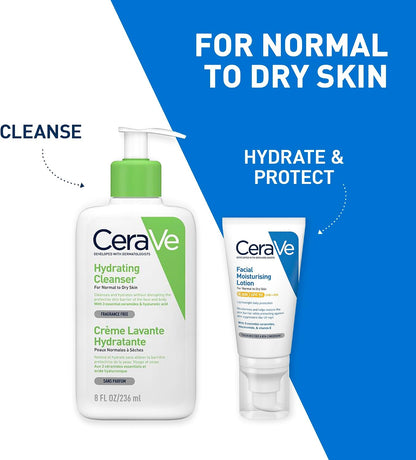 CeraVe AM Facial Moisturising Lotion SPF50 With 3 Essential Ceramides, Vitamin E, Niacinamide, MVE Technology, UVA UVB Protection, For Normal to Dry Skin, Lightweight, Non-Greasy, Allergy Tested, 52ml