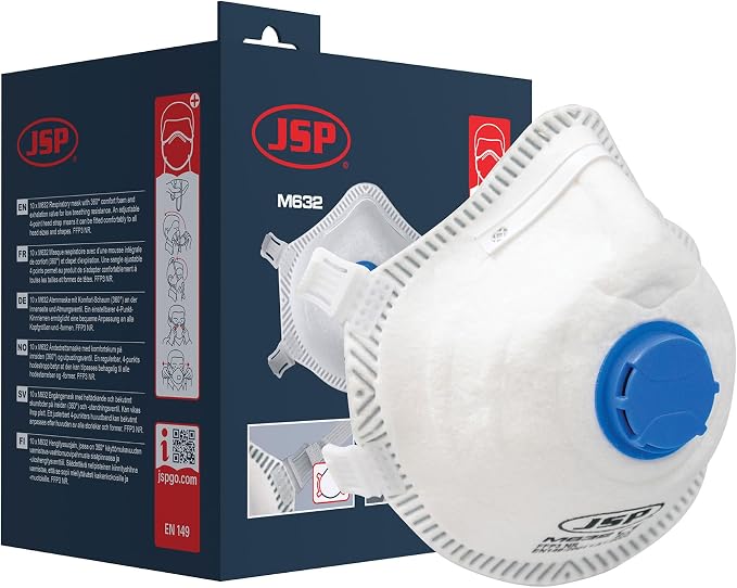 JSP M632 FFP3 Valved Dust Face Mask for Construction, DIY & Trade 10 Pack