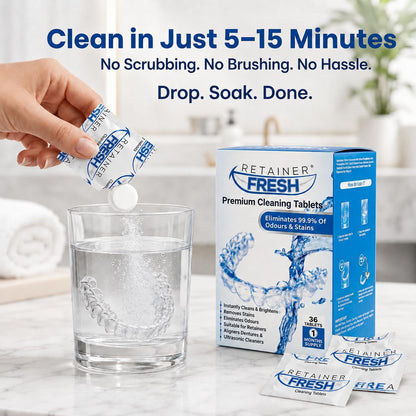 Retainer Fresh Retainer Cleaner Tablets 36 Tablets 1 Month Denture Cleaner