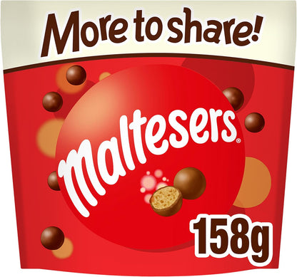 Maltesers Milk Chocolate Crunchy Centre Sweets Sharing Snacks Bag 158g