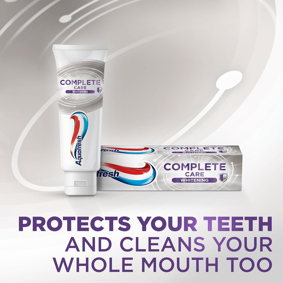 Aquafresh Complete Care Whitening Fluoride Toothpaste. Helps Restore Your Teeth’s Natural Whiteness. Actively deep Cleans and freshens Whole Mouth.