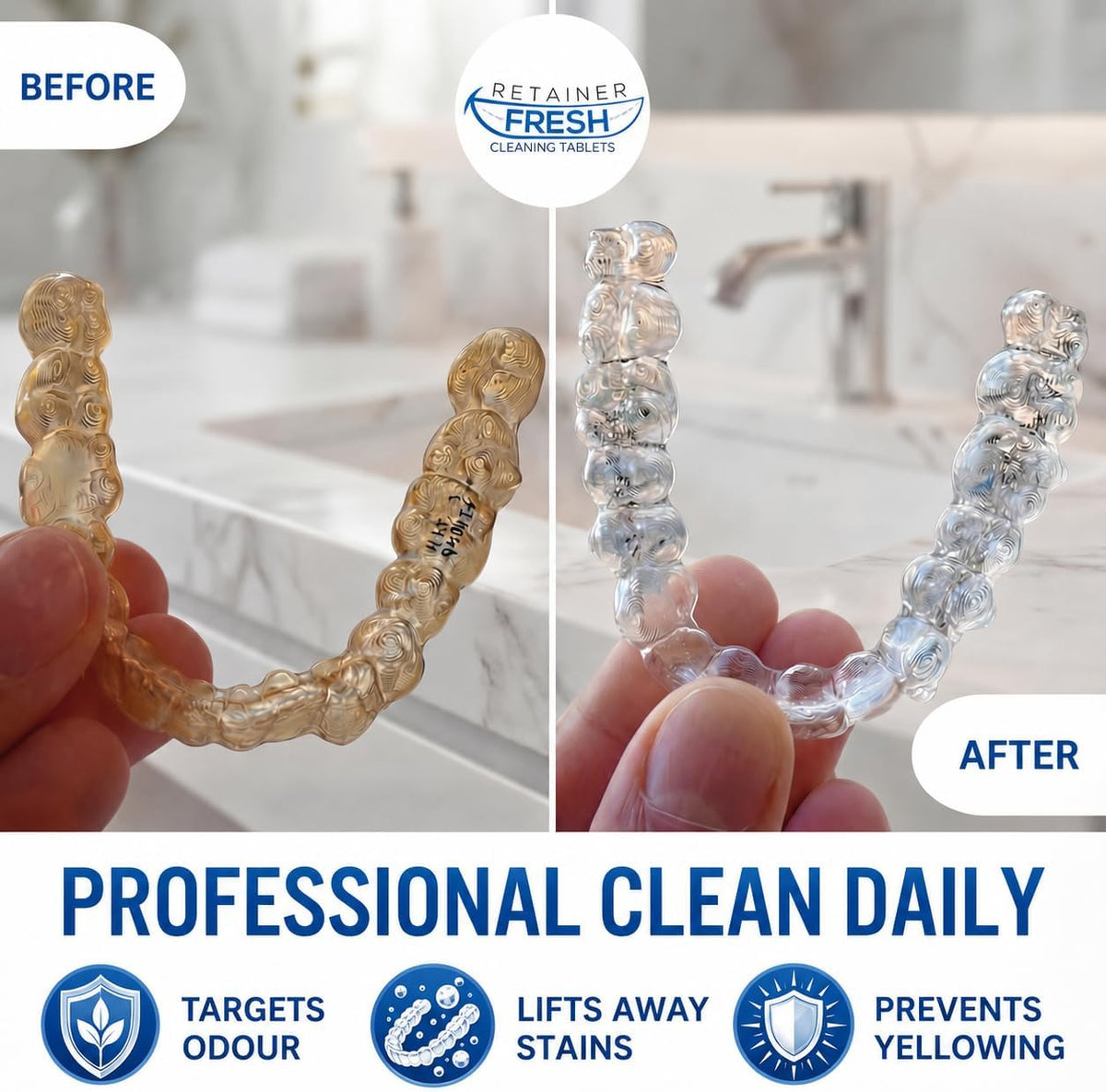 Retainer Fresh Retainer Cleaner Tablets 36 Tablets 1 Month Denture Cleaner