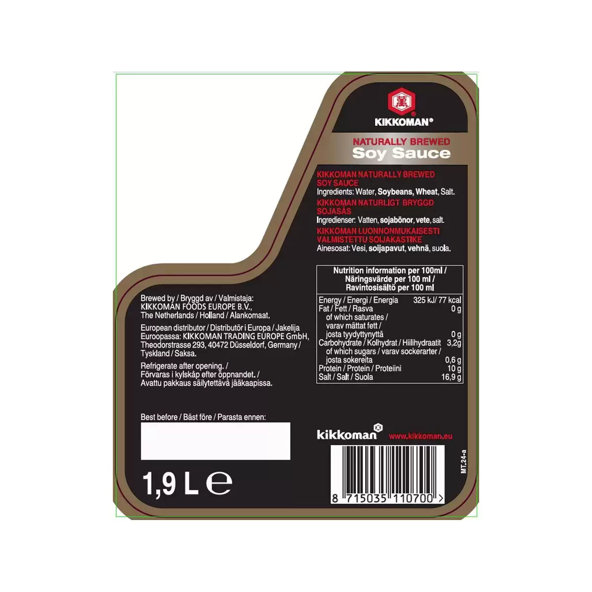 Kikkoman Soy Sauce 1.9 Litre Best for BBQ