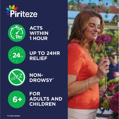 Piriteze Hayfever & Allergy Tablets, Cetirizine, 6 Years+, 30 Tablets