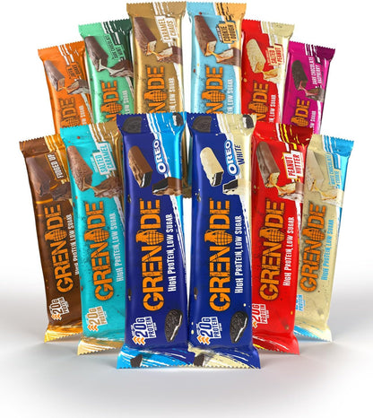 Grenade OREO White Protein Bars, 12 x 60 g | High Protein, Low Sugar Bars, Over 21 g Protein & Less than 1 g Sugar, Soft Nougat with zero sugar OREO Pieces