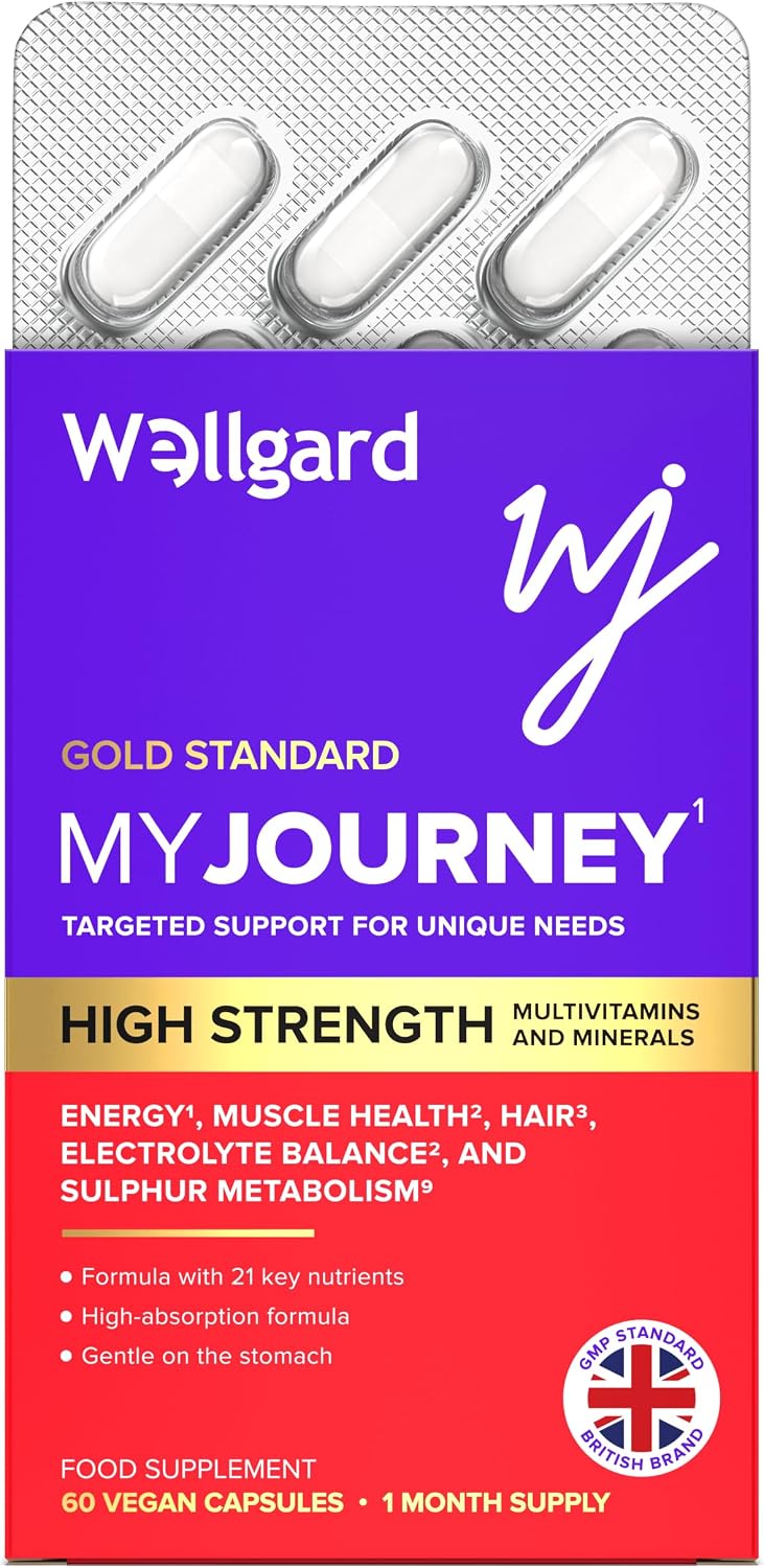 Wellgard My Journey – MJ Multivitamin for Energy, Muscles, Hair, Electrolyte Balance and Sulphur Metabolism, 60 Capsules