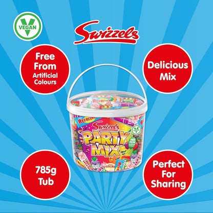 Swizzels Party Mix Tub 785g Retro Sweets in Bulk, Vegan Friendly