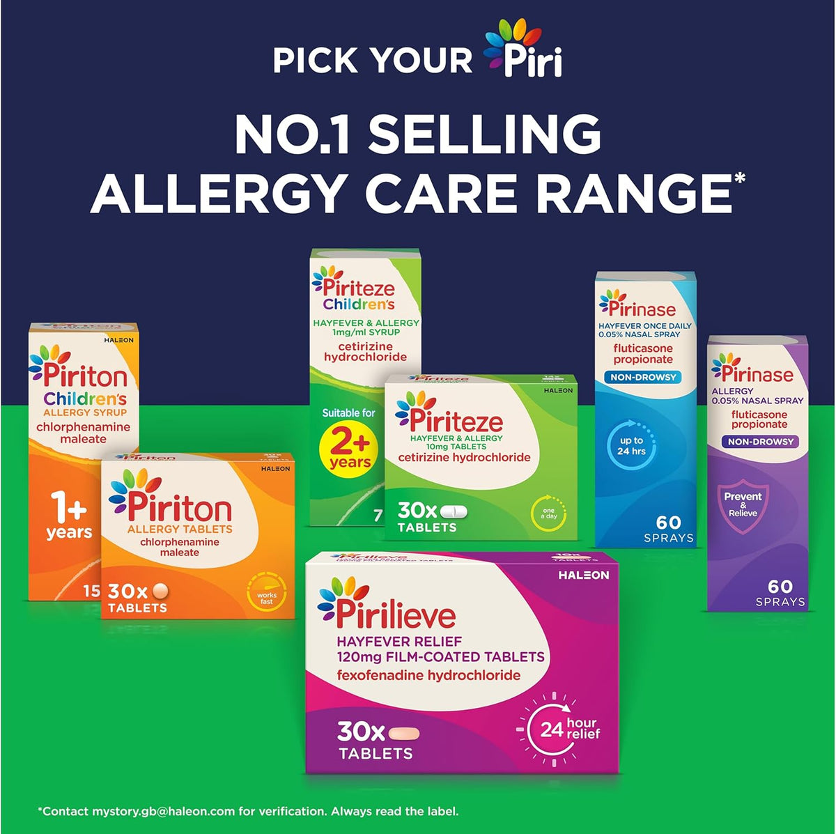 Piriteze Hayfever & Allergy Tablets, Cetirizine, 6 Years+, 30 Tablets