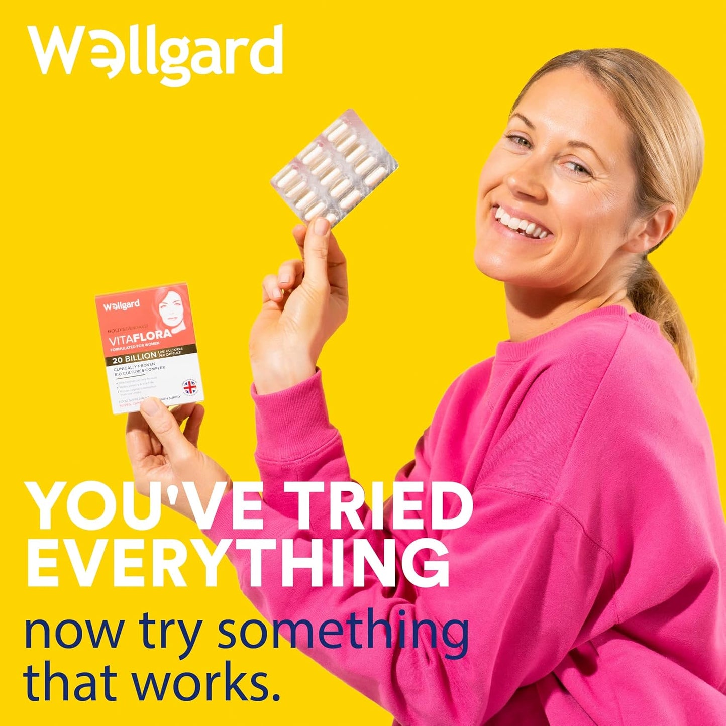 Wellgard Vitaflora for Women - Womens Live Cultures for Intimate Flora, Vaginal Live Cultures, Suitable During Pregnancy, 30 Capsules, Made in UK