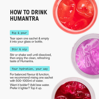 Humantra Electrolytes Powder - 12 Sachet Variety Pack - Powdered Hydration Sachets - Plant-Based Electrolyte Powder with 6 Electrolytes - Vegan, Sugar Free, Gluten Free