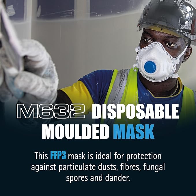 JSP M632 FFP3 Valved Dust Face Mask for Construction, DIY & Trade 10 Pack