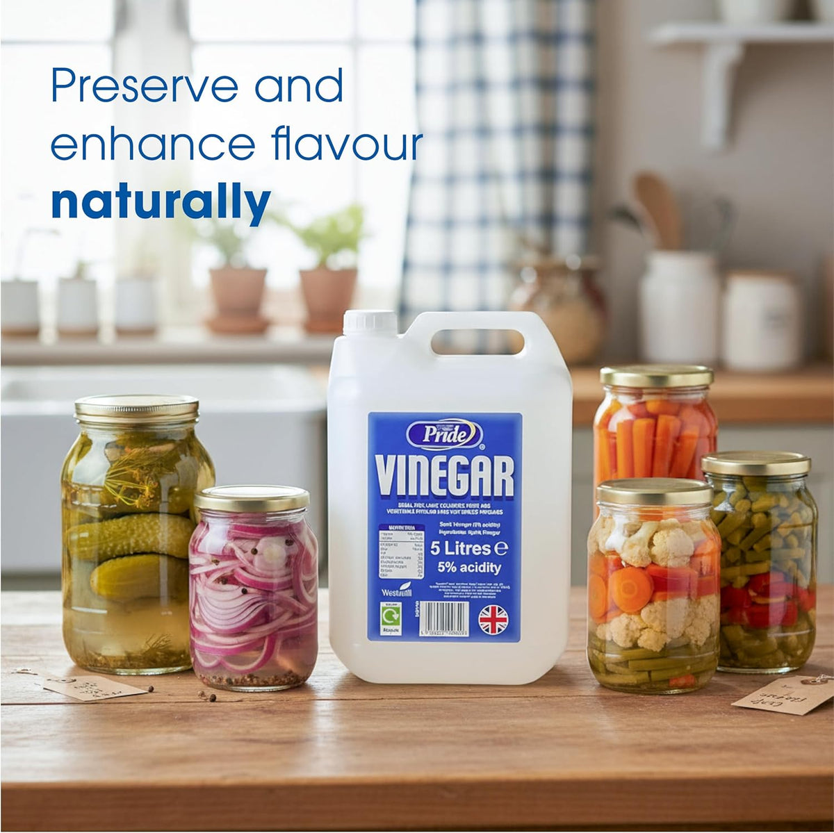 White Vinegar 5L | Food Grade | Baking, Pickling, Marinating | UK Made | (Pack of 1) 5 Litres