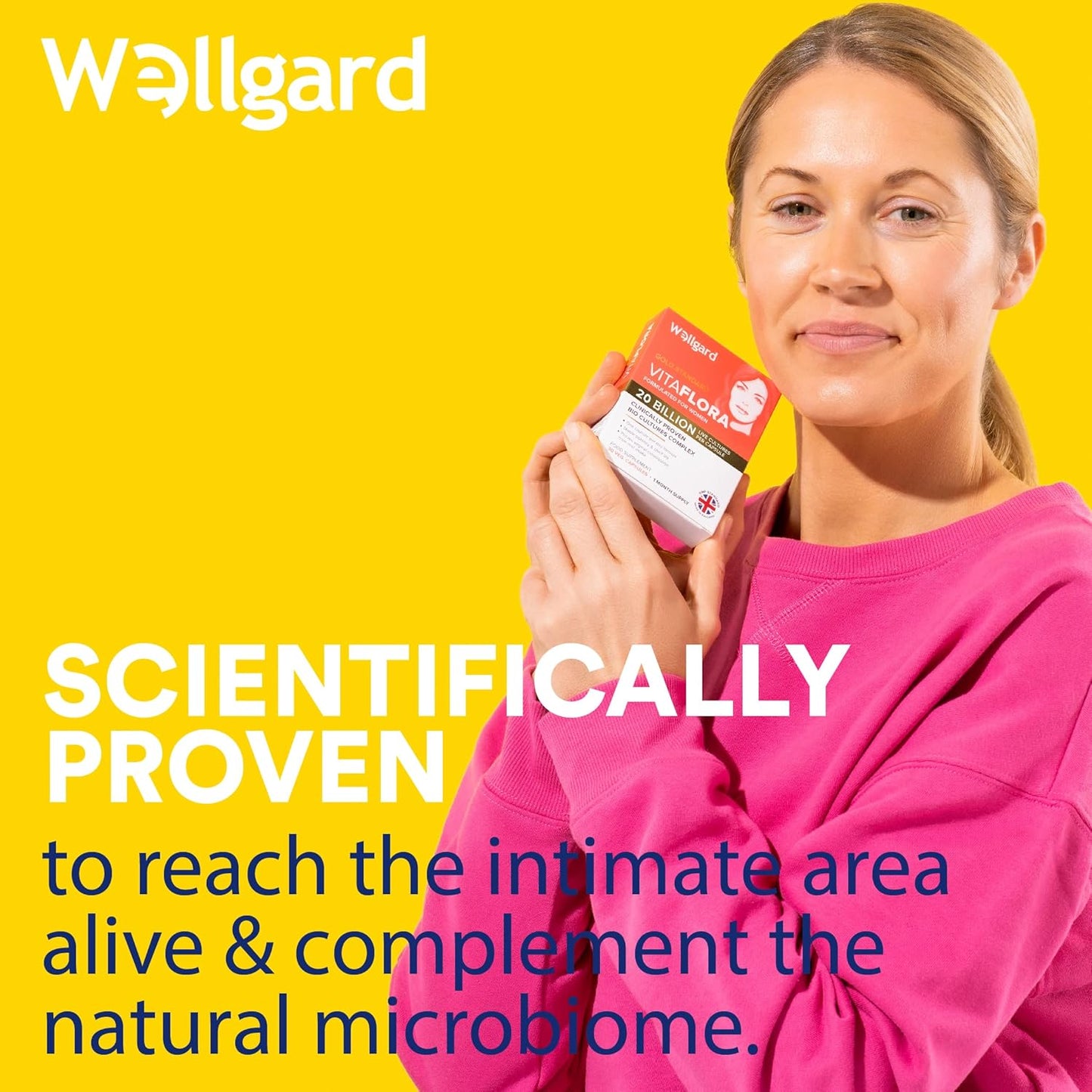 Wellgard Vitaflora for Women - Womens Live Cultures for Intimate Flora, Vaginal Live Cultures, Suitable During Pregnancy, 30 Capsules, Made in UK