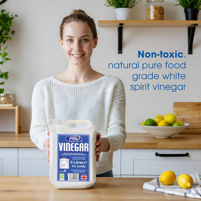 White Vinegar 5L | Food Grade | Baking, Pickling, Marinating | UK Made | (Pack of 1) 5 Litres