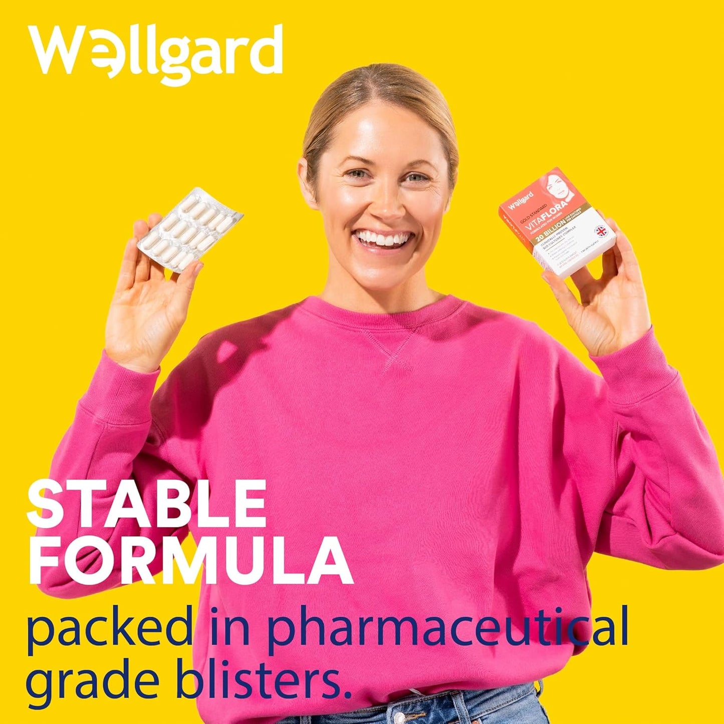 Wellgard Vitaflora for Women - Womens Live Cultures for Intimate Flora, Vaginal Live Cultures, Suitable During Pregnancy, 30 Capsules, Made in UK