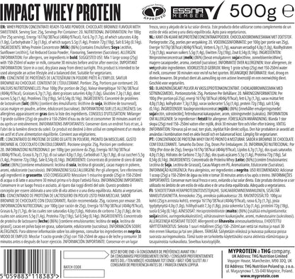 MyProtein Impact Whey Protein Powder – Chocolate Brownie Flavour – 500g