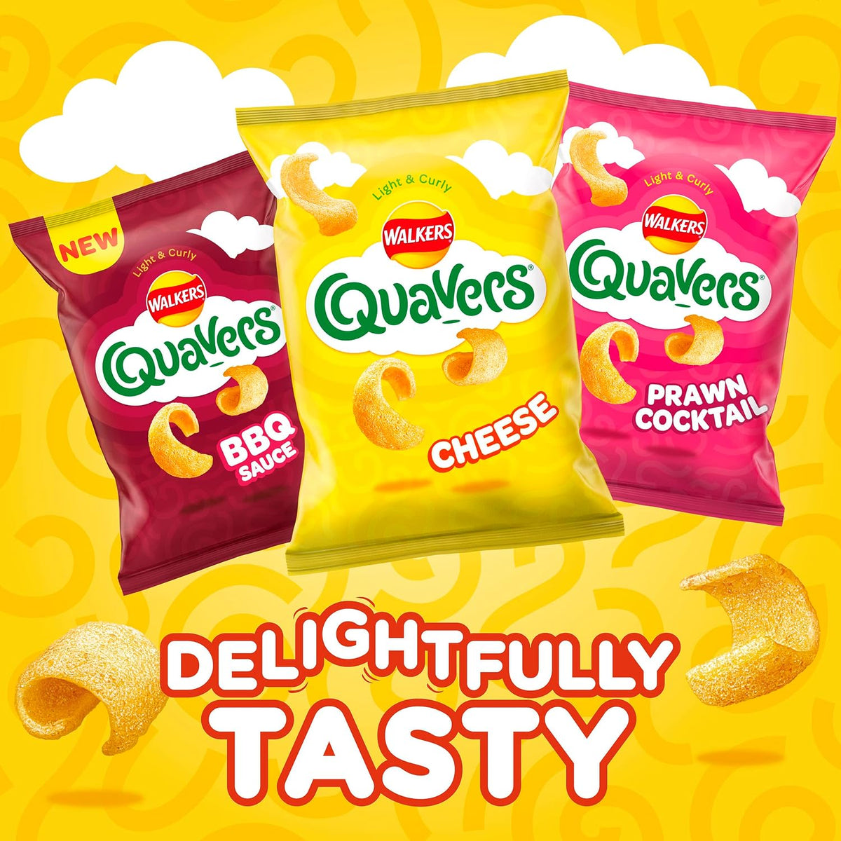 Walkers Quavers Cheese Multipack Snacks Crisps 12x16g