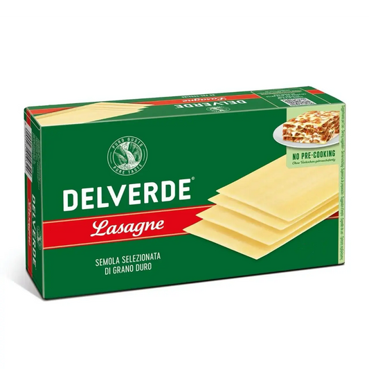 Delverde Lasagne Pasta Sheets 250g (Pack of 6) – Durum Wheat, No Pre-Cooking Required