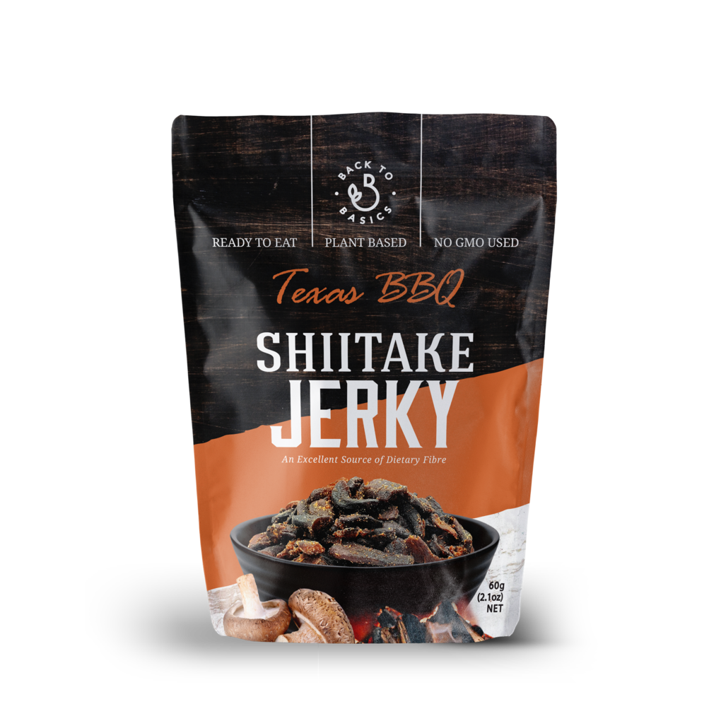 Back To Basics Vegan Mushroom Jerky Texas BBQ 12 x 60g