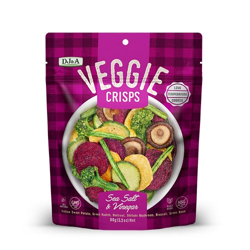 DJ & A Veggie Crisps Salt & Vinegar 9 x 90g