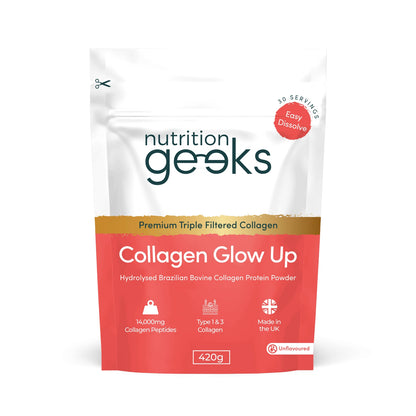 Nutrition Geeks Collagen Glow Up Powder  (420g)  The all-natural, triple-filtered premium collagen powder